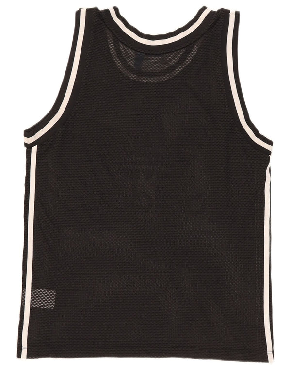 Adidas Dame Grafisk Vest Top UK 12 Medium Sort Polyester