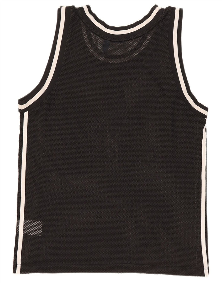 Adidas Dame Grafisk Vest Top UK 12 Medium Sort Polyester