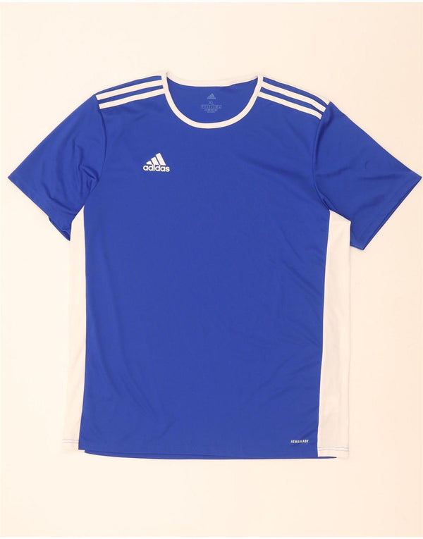 Adidas Herre Aeroready T-Shirt Top XL Blå Colourblock Polyester