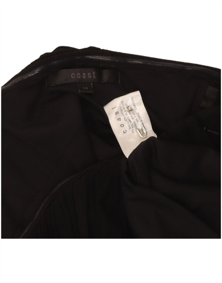 COAST Womens Strapless Dress UK 14 Medium Black Acetate