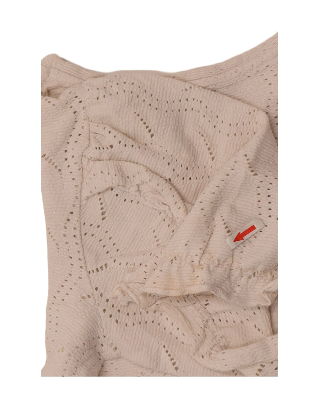 Zara Womens Crop Bluse Top UK 12 Medium White Bomuld