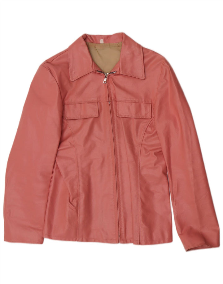 Vintage læderjakke til kvinder UK 14 Large Pink