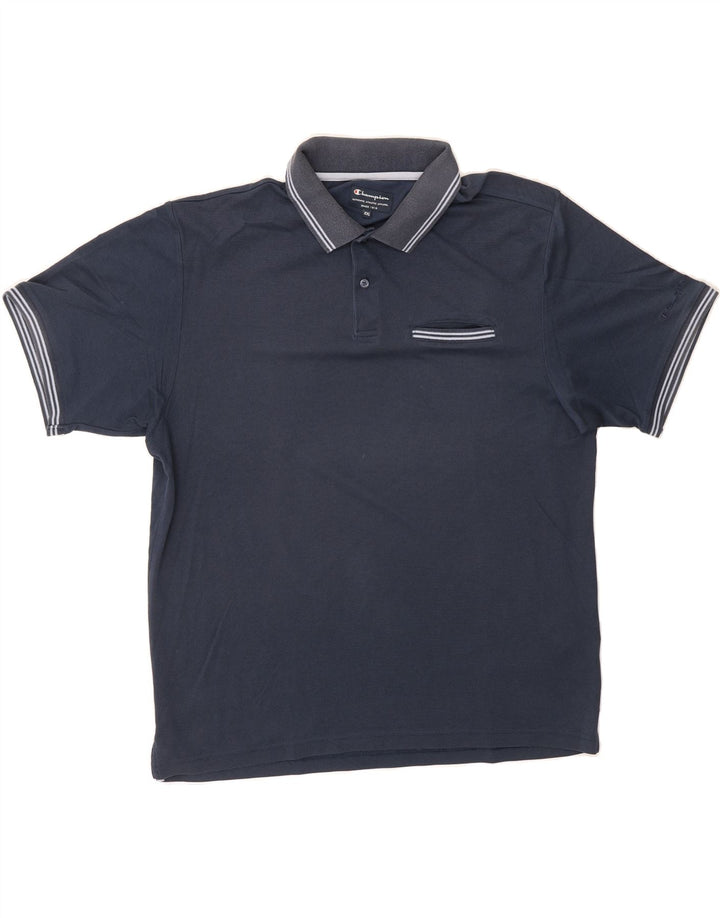 CHAMPION Mens Polo Shirt 2XL Navy Blue Cotton Vintage Champion and Second-Hand Champion from Messina Hembry 