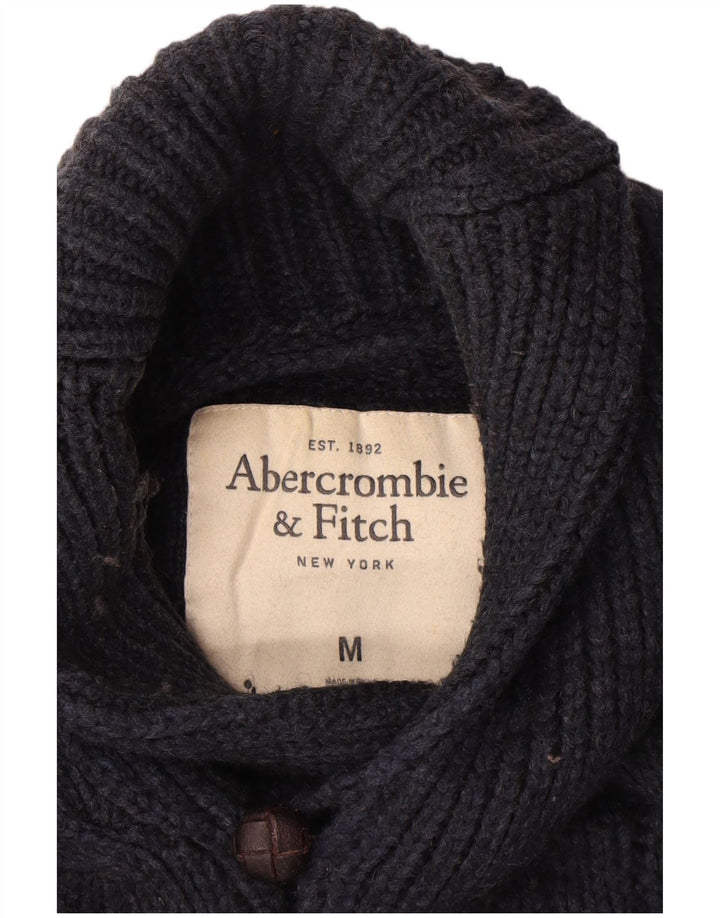 Abercrombie & Fitch Herre Shawl Neck Jumper Sweater Medium Navy Blue Uld