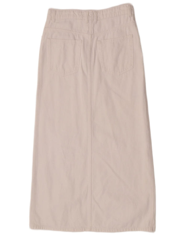 Mango Womens Denim Skirt Medium W30 White Cotton