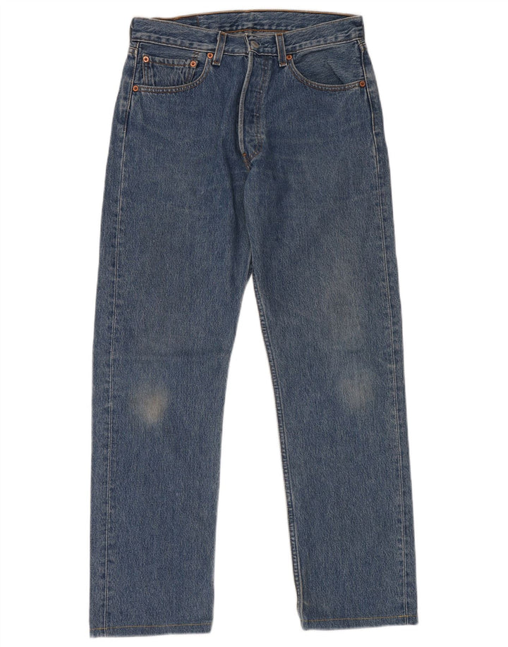 LEVI'S Herre 501 Straight Jeans W31 L30 Blå Bomuld
