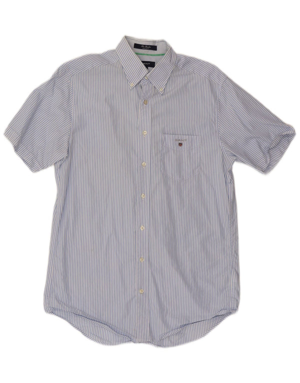 GANT Herre The Banker Regular Fit kortærmet skjorte Medium Blue Pinstripe