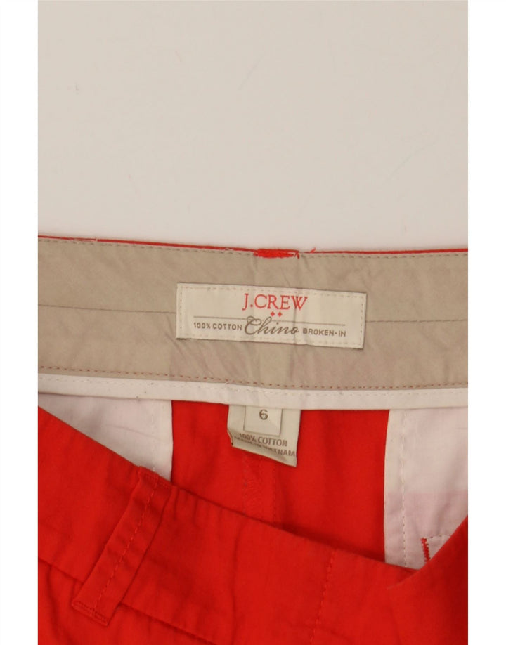 J. CREW Womens Chino Shorts US 6 Medium W32  Red Cotton Vintage J. Crew and Second-Hand J. Crew from Messina Hembry 