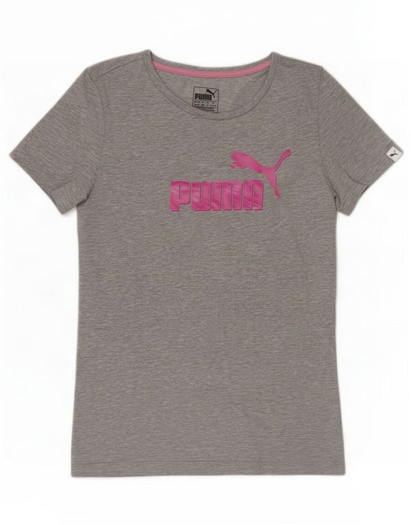 Puma piger grafisk t-shirt top 13-14 år grå bomuld