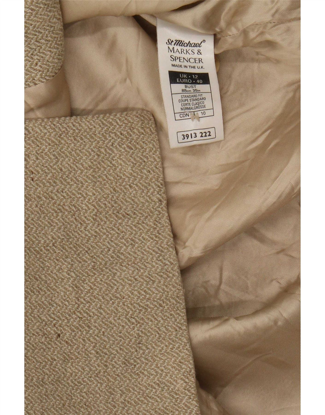 Marks & Spencer Dame St. Michael Blazer Jacket UK 12 Medium Beige