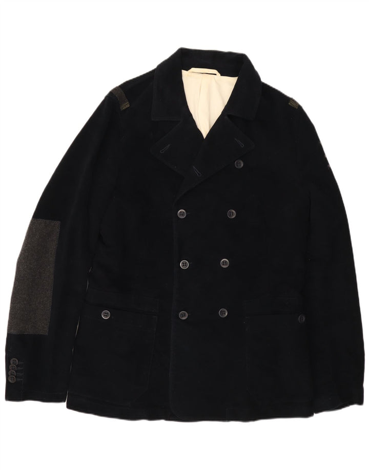 Mauro Grifoni Herre Pea Coat IT 54 2XL Marineblå Bomuld