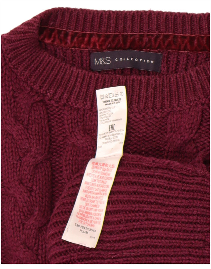Marks & Spencer Dame sweater med rund hals DK 14 Medium Maroon