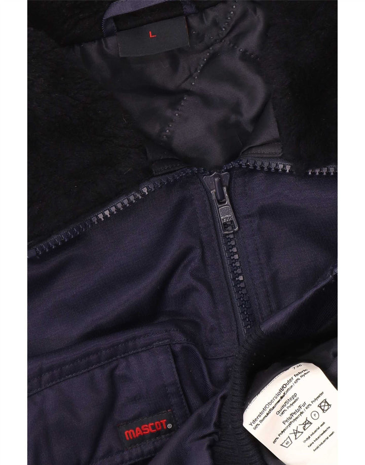 Mascot Herre Bomber Jacket UK 40 Large Navy Blue Colourblock Cotton