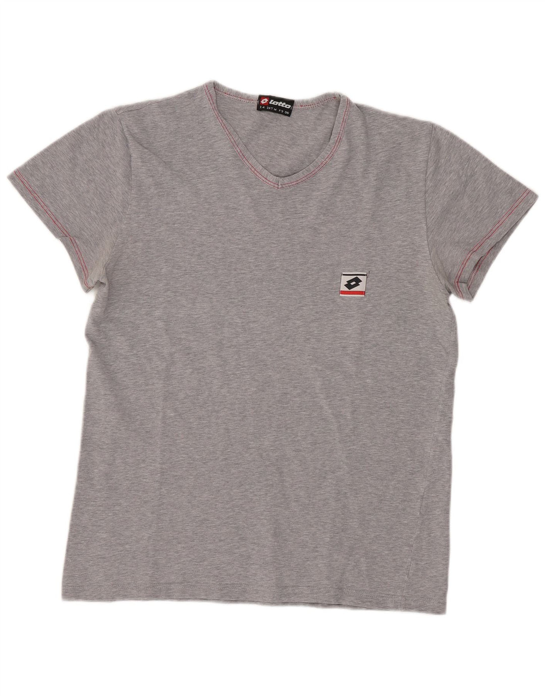 Lotto Dame T-Shirt Top UK 12 Medium Grå Bomuld