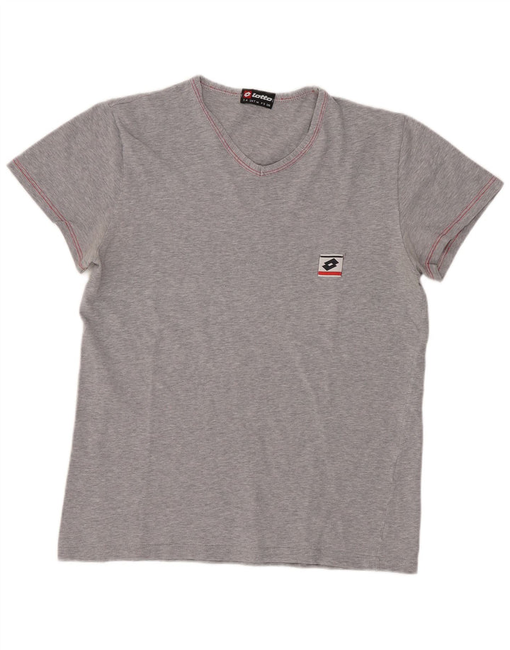 Lotto Dame T-Shirt Top UK 12 Medium Grå Bomuld