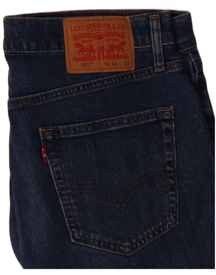 LEVI'S Mens 511 Slim Jeans W34 L32 Blue Cotton