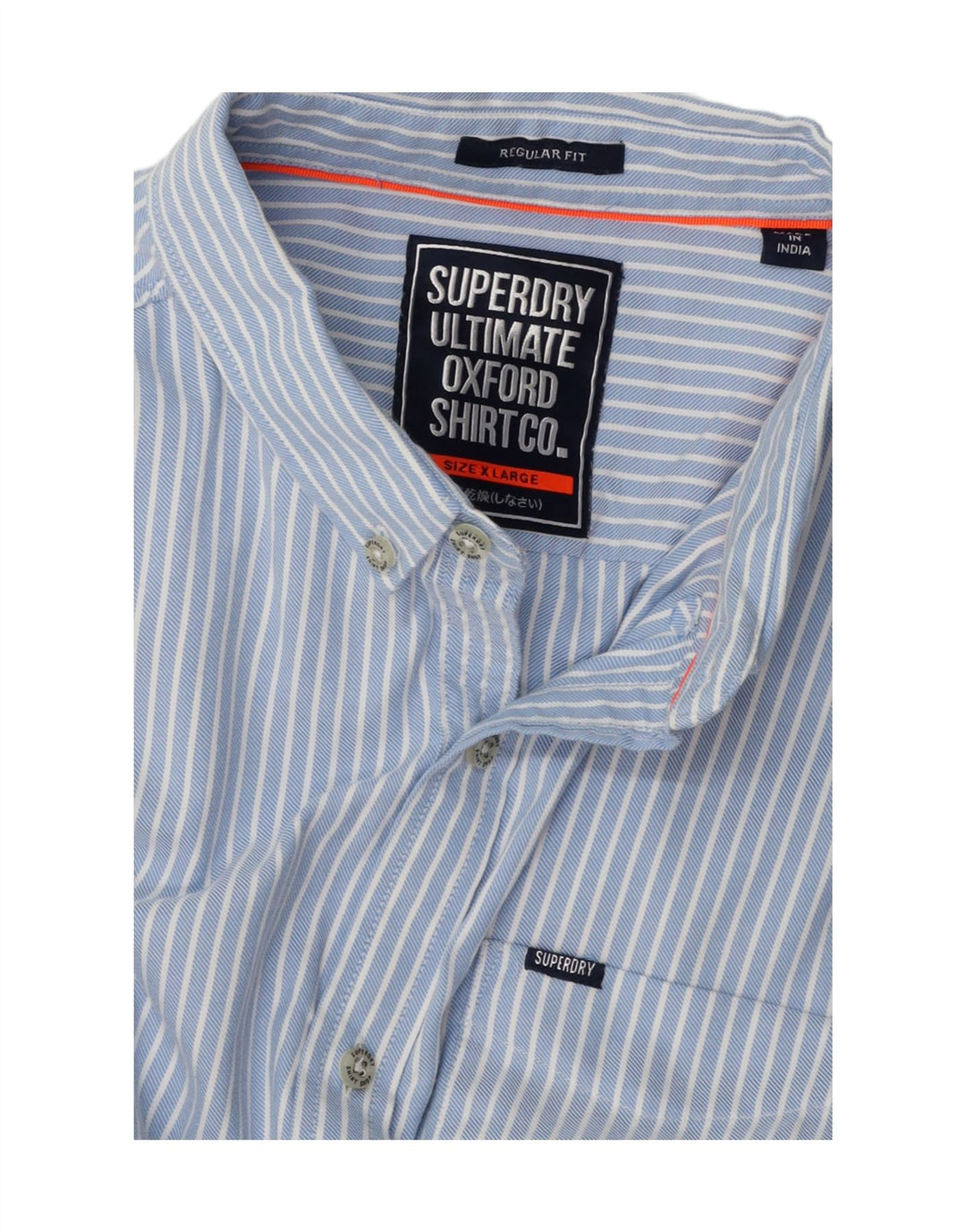SUPERDRY Herre Regular Fit skjorte XL Blå nålestribe