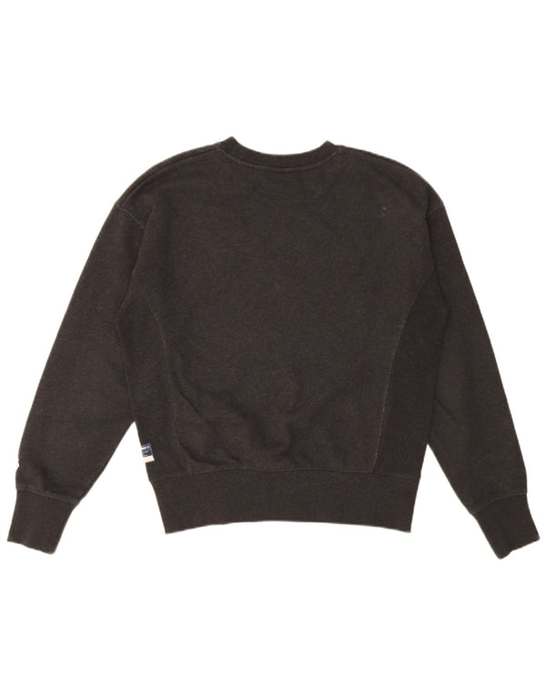 Superdry Womens Oversized Sweatshirt Jumper UK 10 Small Black Bomuld