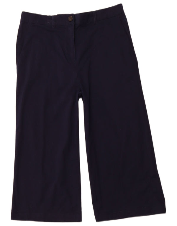 JOULES Womens High Waist Capri Trousers UK 14 Large W32 L21  Navy Blue