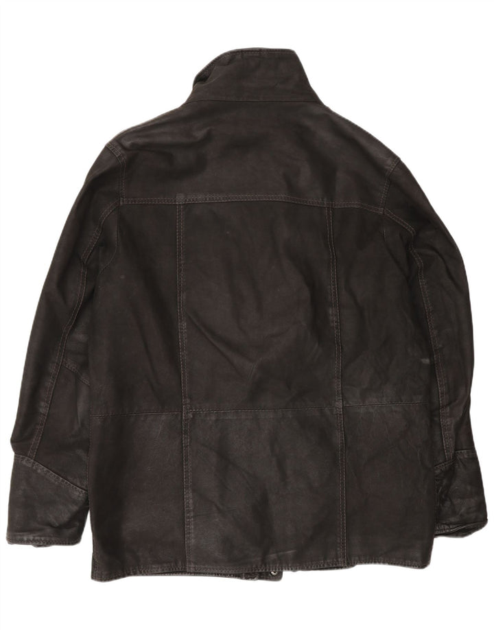 Vintage herre læderjakke IT 52 XL Sort