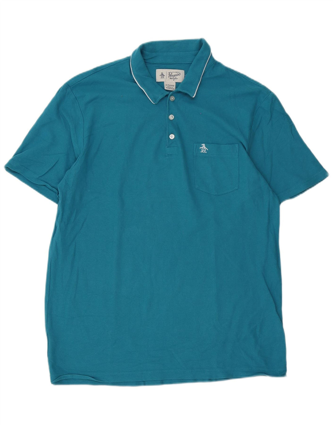 Penguin herre poloshirt XL blå bomuld