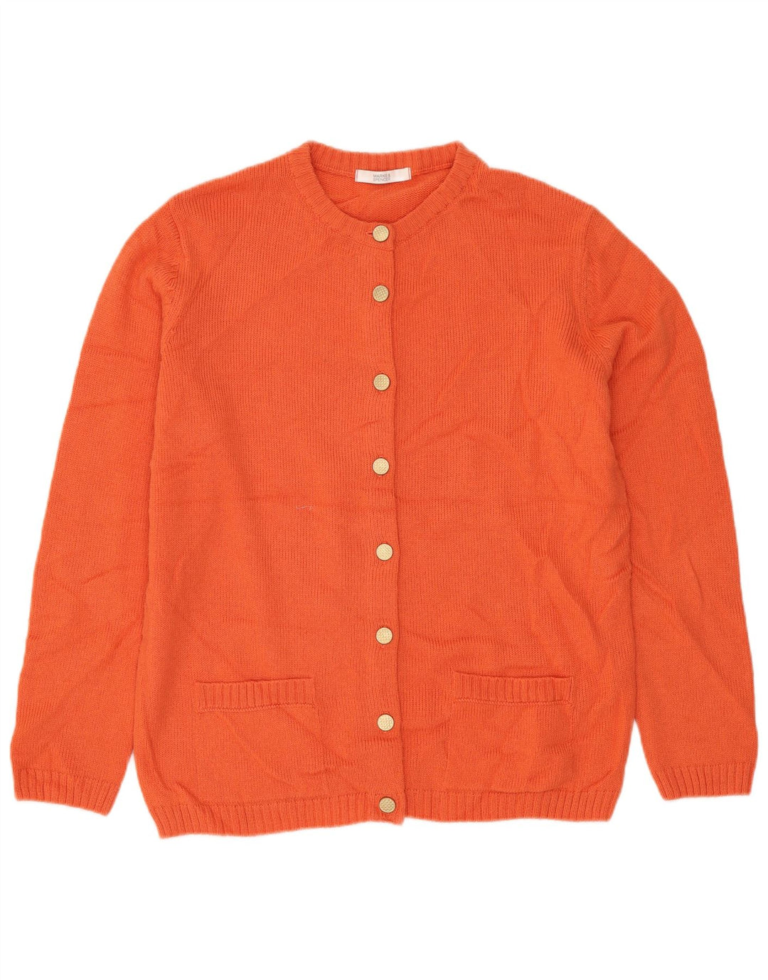 MARKS & SPENCER Dame cardigan sweater UK 12 Medium Orange Akryl