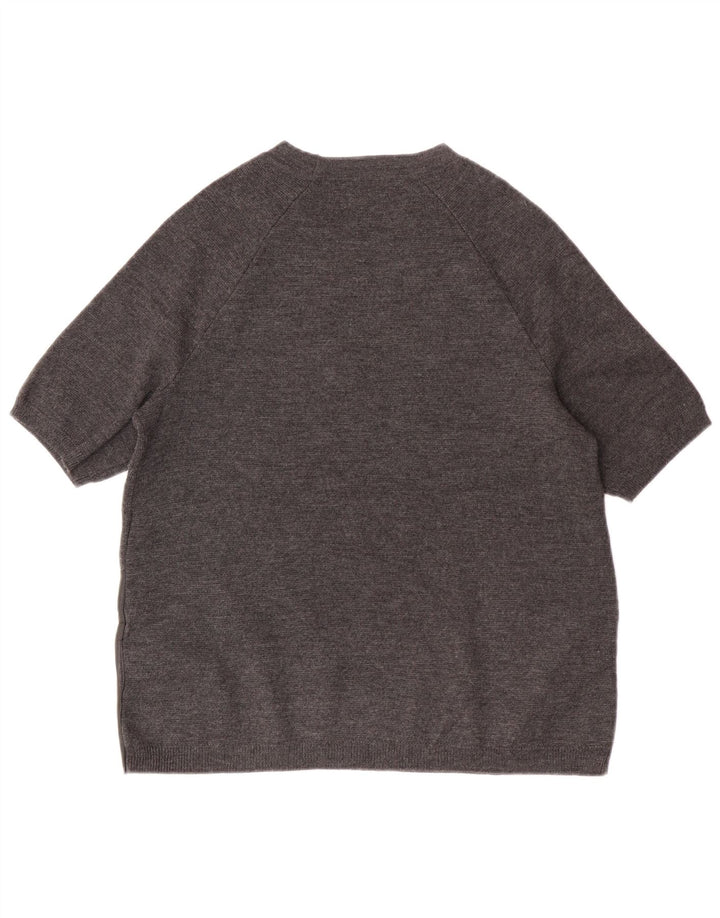 J. CREW Dame sweater med rund hals i overstørrelse UK 6 XS Grå