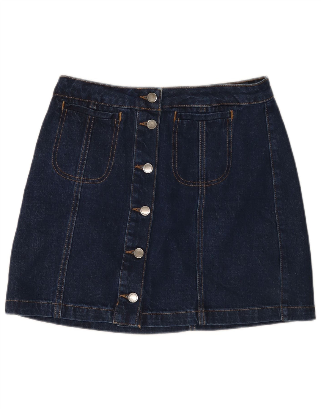 Topshop Dame Mini Denim Nederdel W28 Medium Navy Blue Bomuld