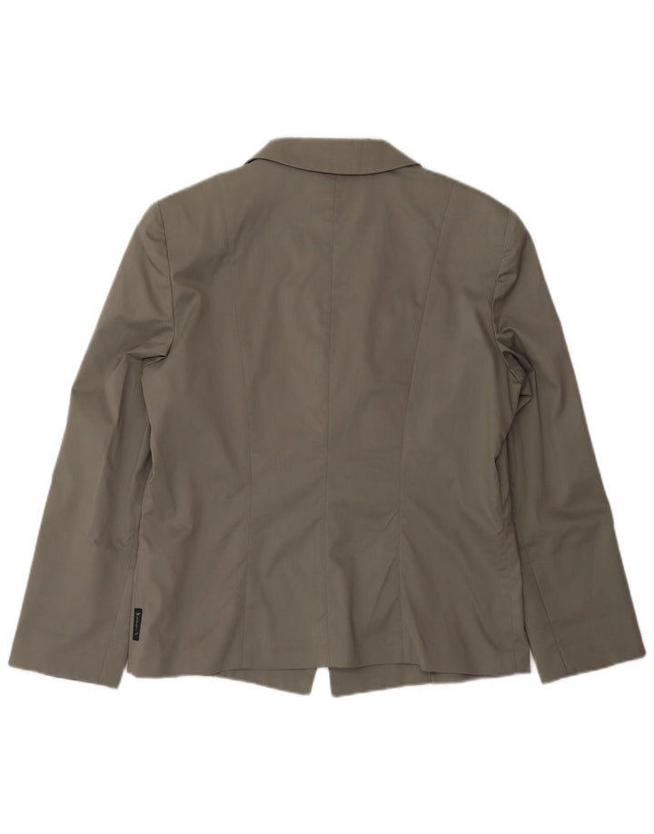 Armani Jeans Dame 2 Button Blazer Jacket US 14 XL Grå Bomuld