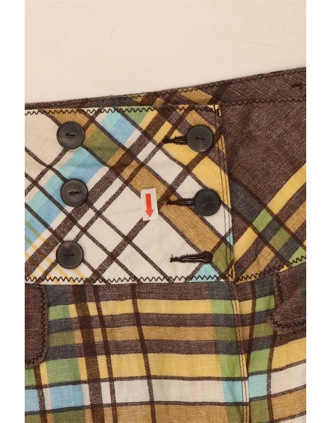 Zara Wrap-nederdel til kvinder, lille W26 brun plaid linned