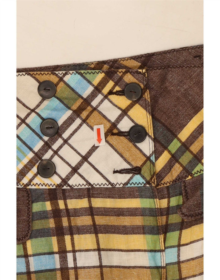 Zara Wrap-nederdel til kvinder, lille W26 brun plaid linned