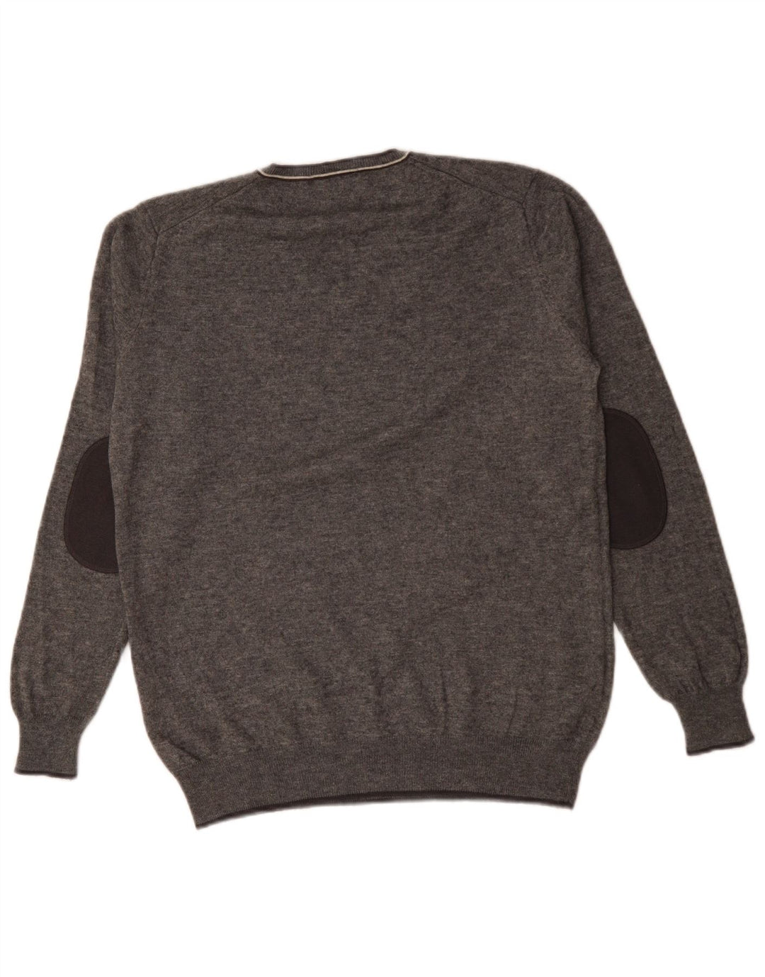 Harmont & Blaine Herre V-hals trøje Sweater Large Grå Flecked Wool
