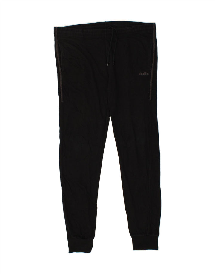 DIADORA Mens Tracksuit Trousers Joggers Medium Black Cotton Vintage Diadora and Second-Hand Diadora from Messina Hembry 