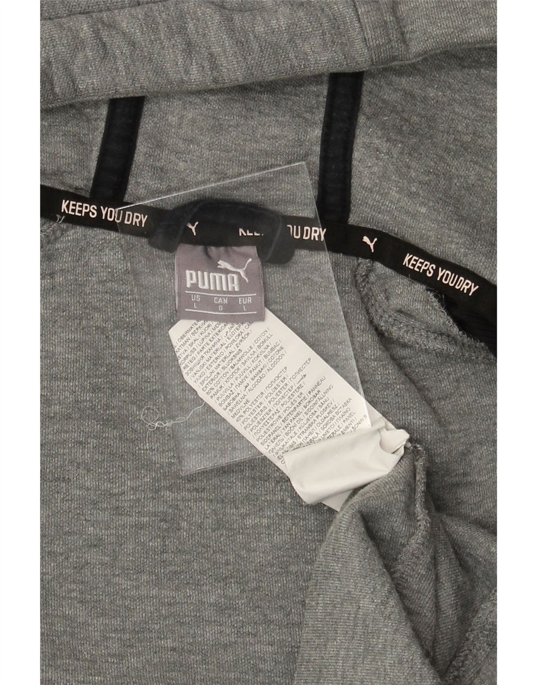 PUMA Mens Zip Hoodie Sweater Large Grey Colourblock Cotton Vintage Puma and Second-Hand Puma from Messina Hembry 