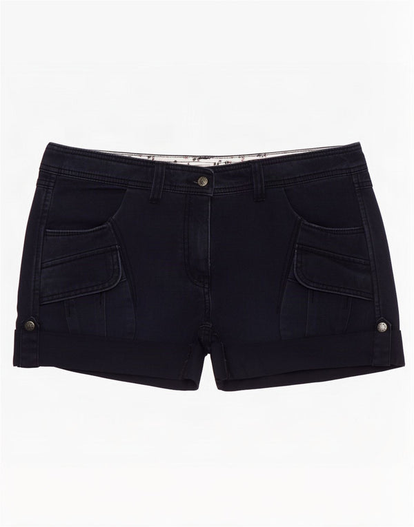 Fat Face Dame Lavtalje Casual Shorts UK 12 Medium W32 Navy Blue Bomuld