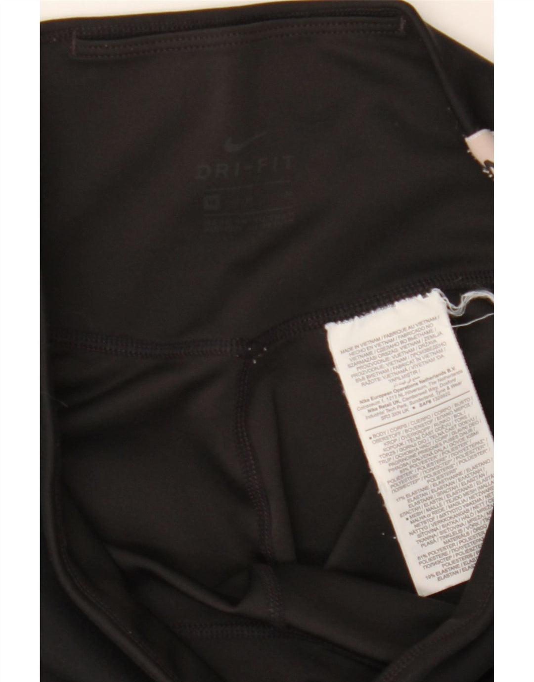 NIKE Womens Dri Fit Graphic Leggings UK 14 Medium  Black Colourblock Vintage Nike and Second-Hand Nike from Messina Hembry 