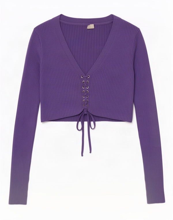 Urban Outfitters Womens Crop Cardigan Top UK 12 Medium Purple Viscose