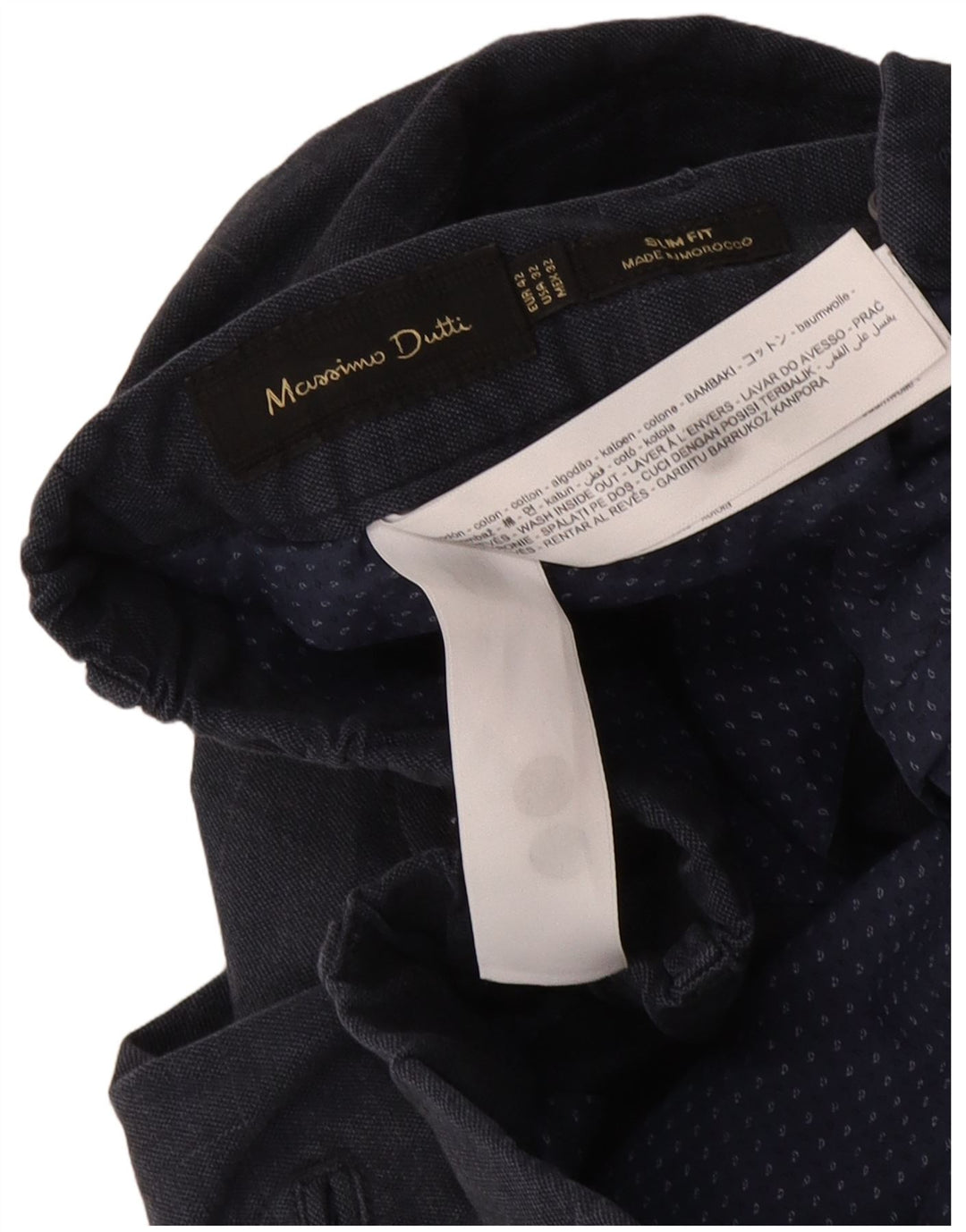 Massimo Dutti Herre Chinobukser EU 42 Large W32 L29 Navy Blue Check