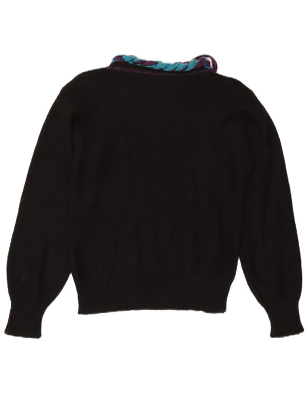 Vintage Dame Boat Neck Jumper Sweater IT 46 Large Black