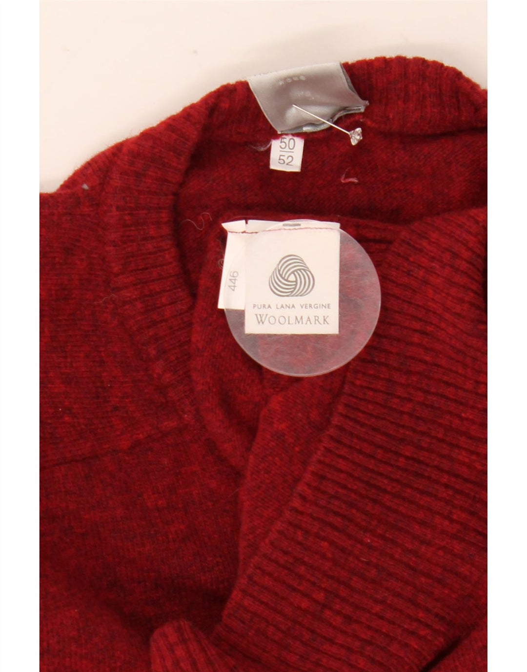 Vintage mænd med rund hals trøje IT 50/52 Medium Maroon Flecked