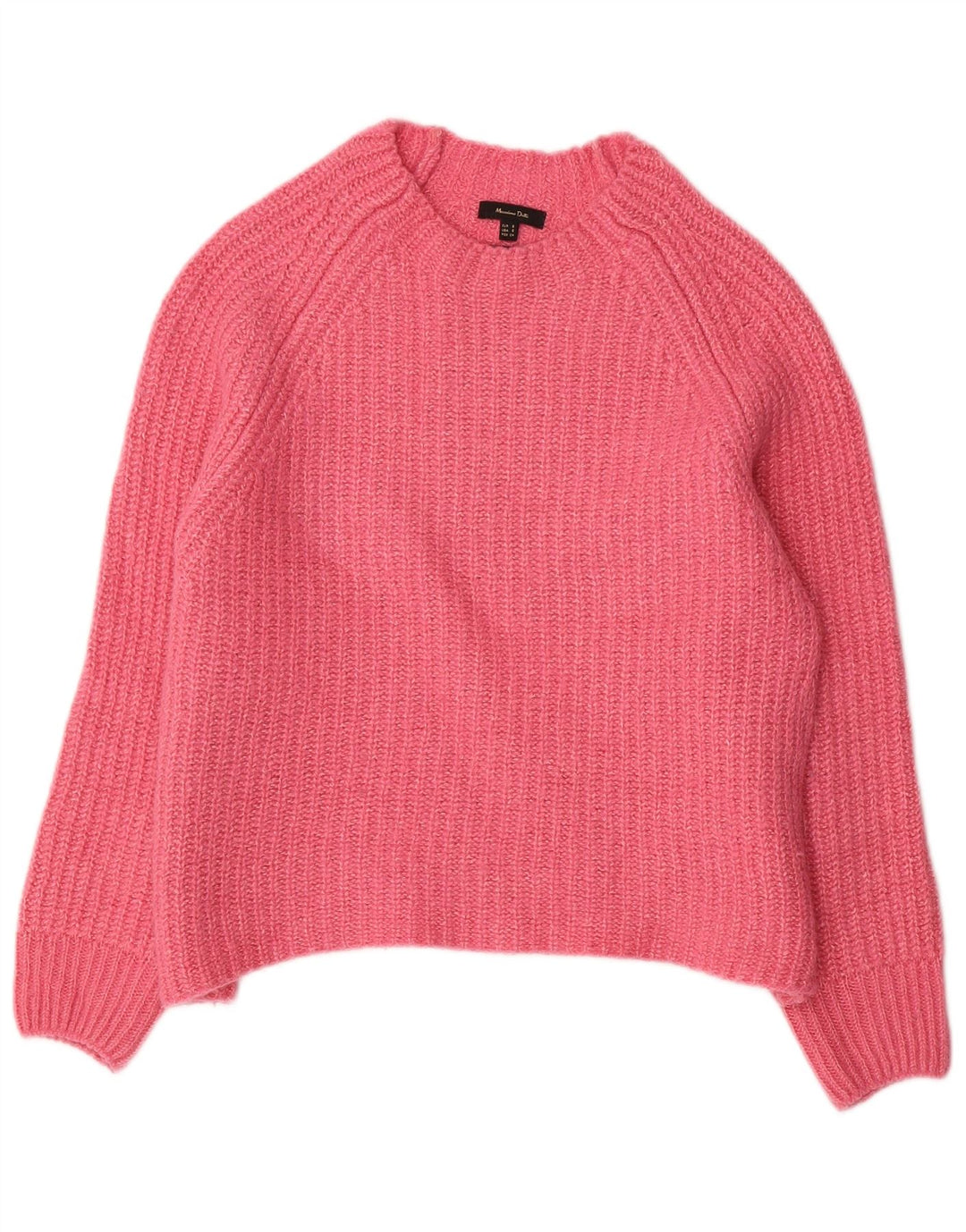 Massimo Dutti Dame Oversized Boat Neck Jumper Sweater UK 10 Small Pink