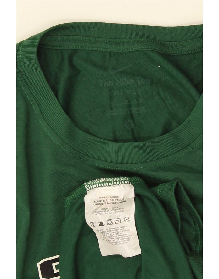 Nike Herre Dri Fit grafisk T-shirt top mellemgrøn polyester