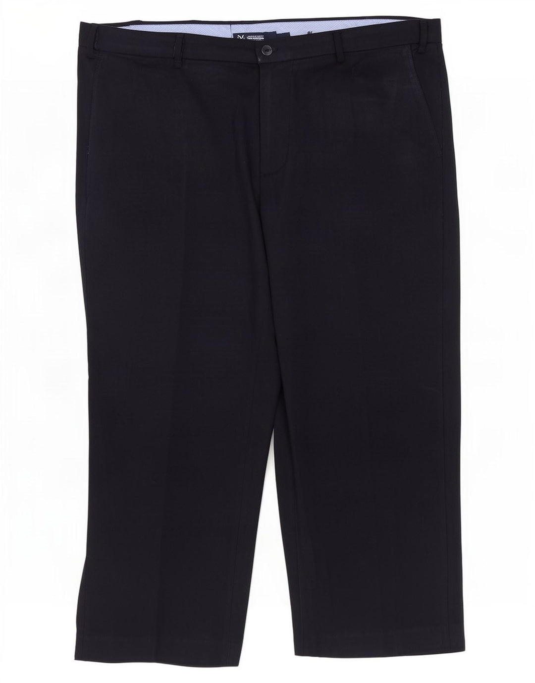 Marks & Spencer Herre Regular Cropped Trousers W44 L26 Navy Blue Polyester