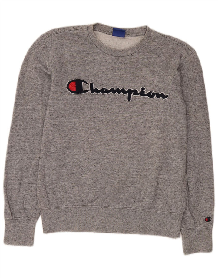 CHAMPION Grafisk sweatshirt til mænd, lille grå flækket bomuld