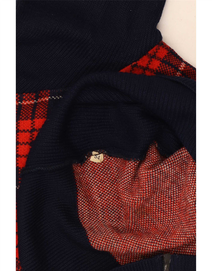 Vintage herre cardigan sweater IT 54 XL Navy Blue Check