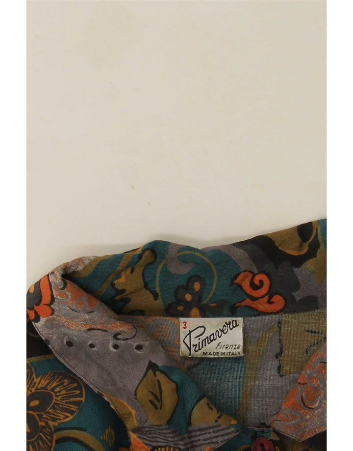 Primavera Firenze Dame Shirt Bluse UK 12 Medium Multicolored Floral