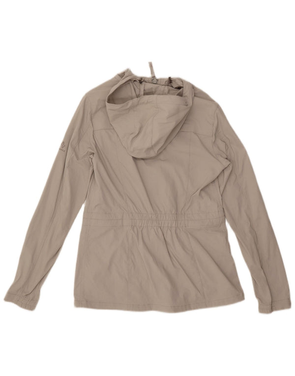 EDDIE BAUER Utility-jakke med hætte til kvinder UK 10 Small Beige Nylon
