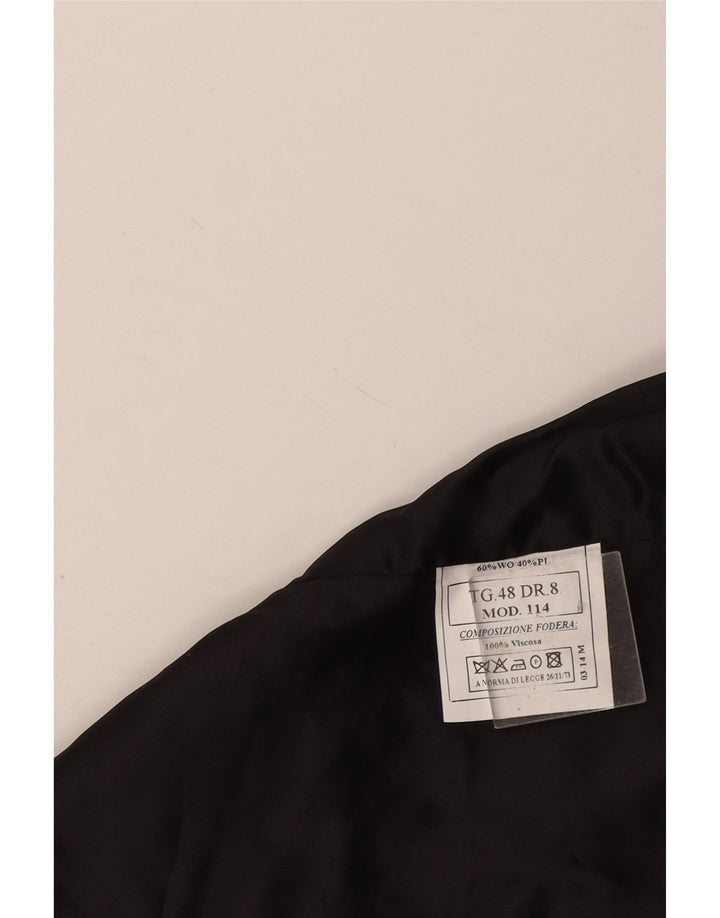 Vintage dobbeltradet vest til mænd IT 48 Medium Sort viskose