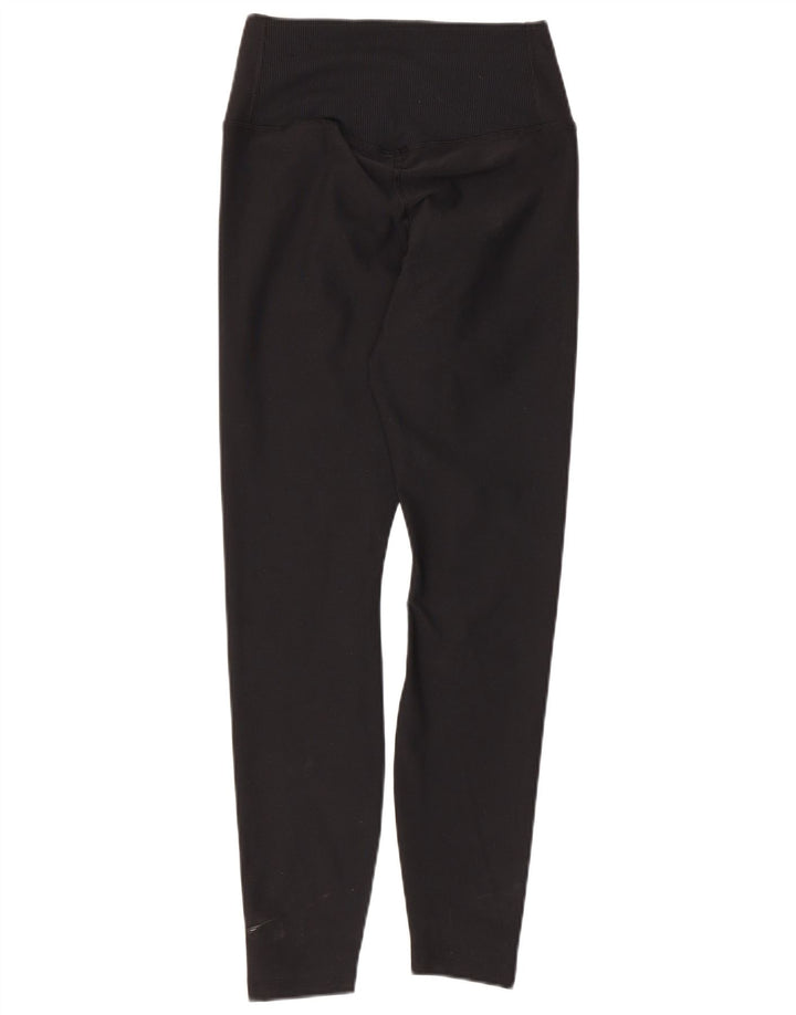 Nike Dame Dri Fit Leggings UK 8 Small Black Polyester
