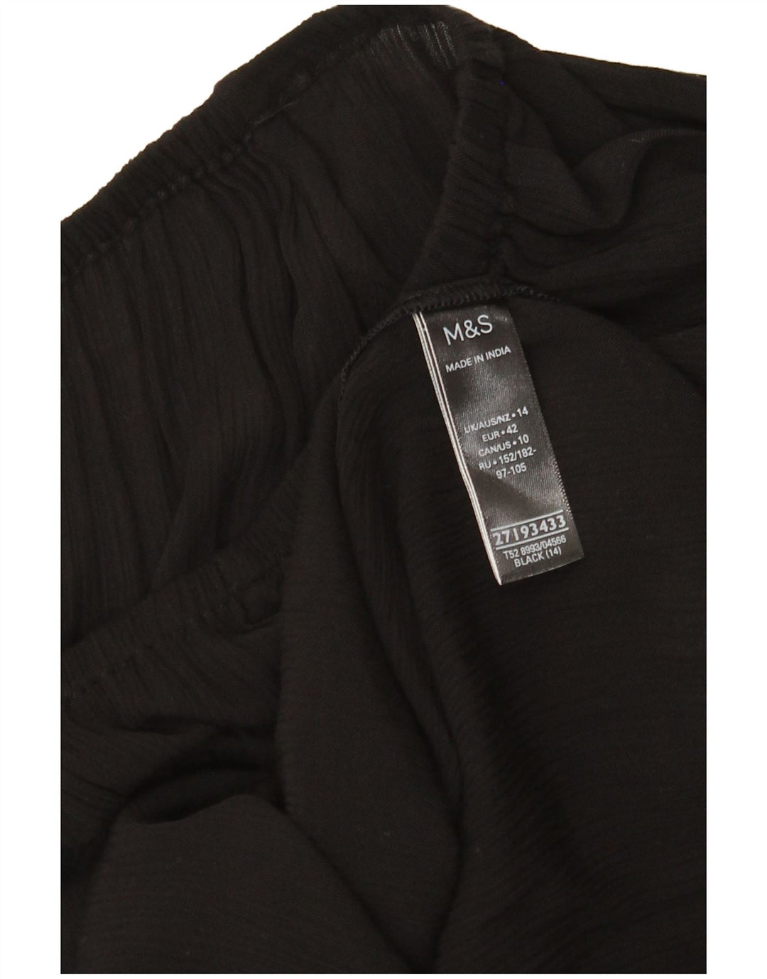 Marks & Spencer Womens Shift Dress UK 14 Large Black Viscose